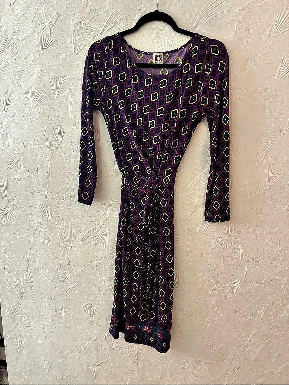 Anne Klein Women's Purple & Yellow Geometric Midi Dress